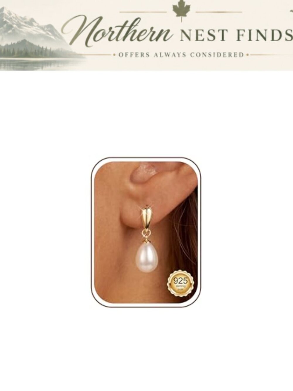 Pearl Dangle Earrings 14k Gold Plated Sterling Silver Drops Women